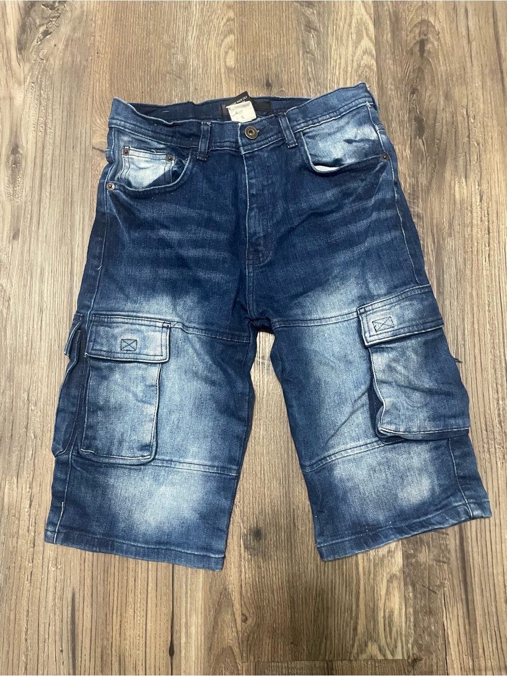 Kids boys GS-115 Blue Denim Cargo Shorts size 16